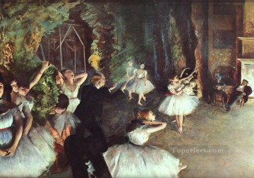Impresionismo Painting - Ensayo en el escenario del bailarín de ballet impresionista Edgar Degas